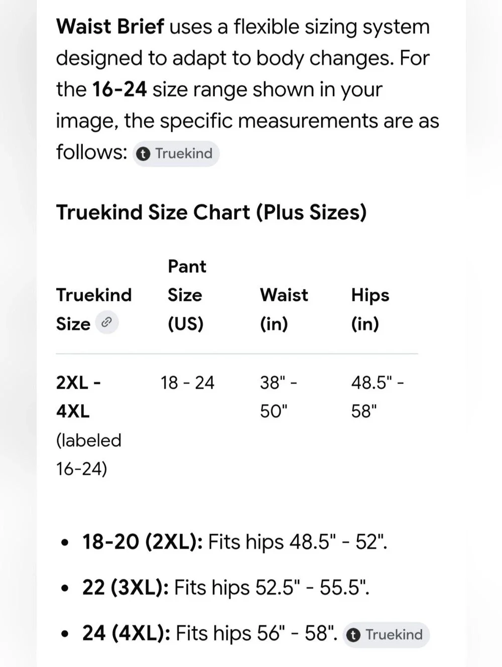 Truekind category women